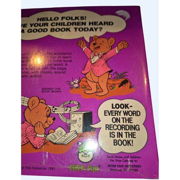Alice In Wonderland Book& Recording Vintage 1981 Peter Pan With Barney The Book - Picture 5 of 7